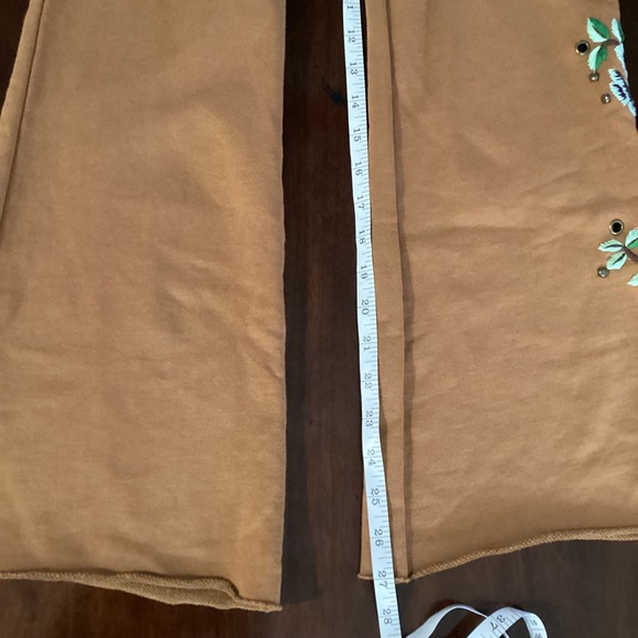 Miss Me‎ Brown Hoodie & Flare Pants Set Parrot Embroidery Y2K Aesthetic - Picture 10 of 14